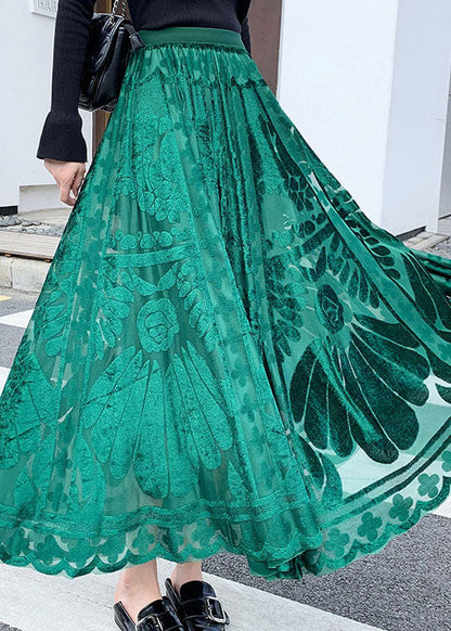 Vintage Grün Casual Velour Röcke Winter