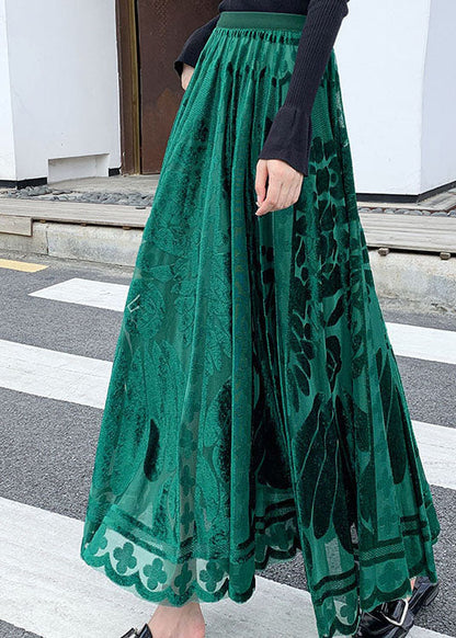 Vintage Grün Casual Velour Röcke Winter