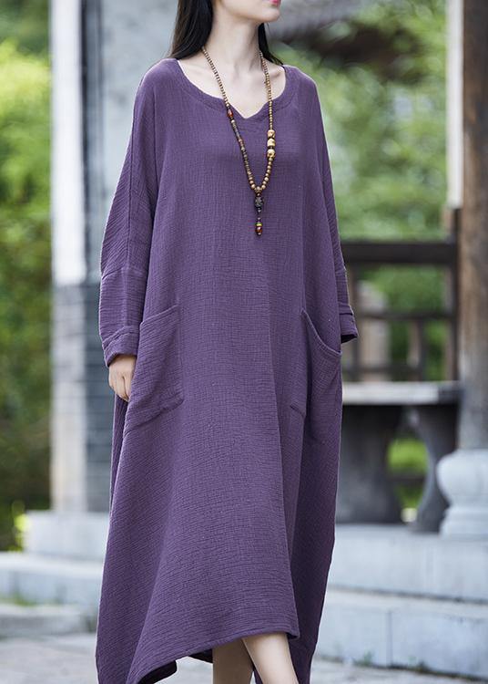 Vintage Green V Neck Dress Patchwork Batwing Sleeve Spring Dresses - SooLinen