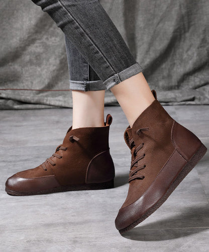 Vintage Graue Stiefel Rindsleder Kunst Spleißen Stiefel