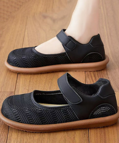 Vintage Khaki Flat Shoes Buckle Strap Flats