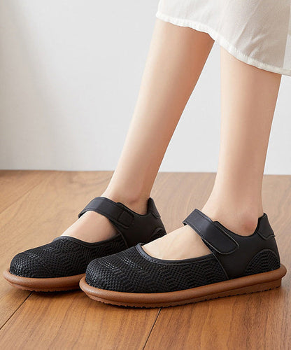Vintage Khaki Flat Shoes Buckle Strap Flats