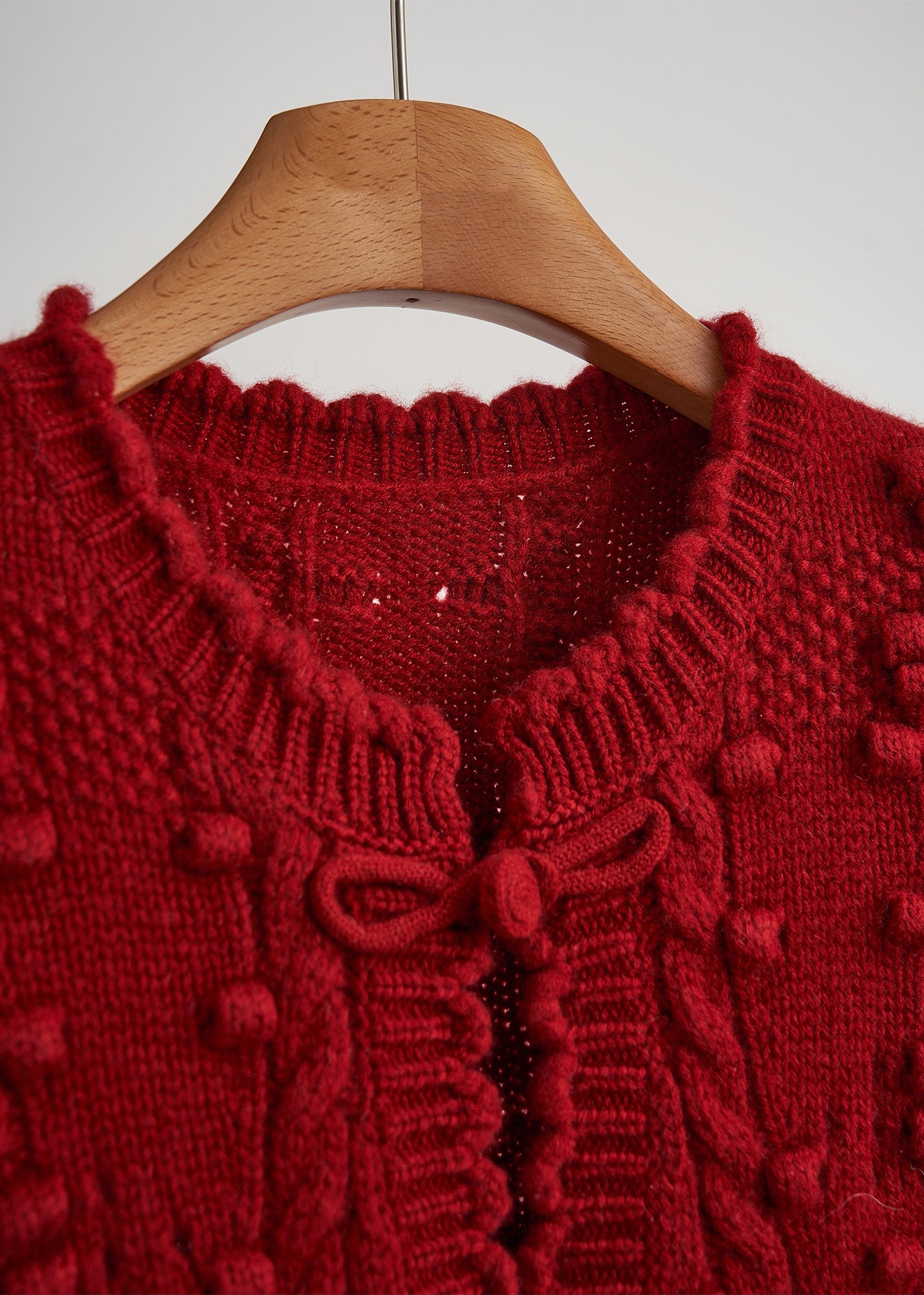 Vintage Mulberry Strickweste mit chinesischen Knöpfen, Frühling