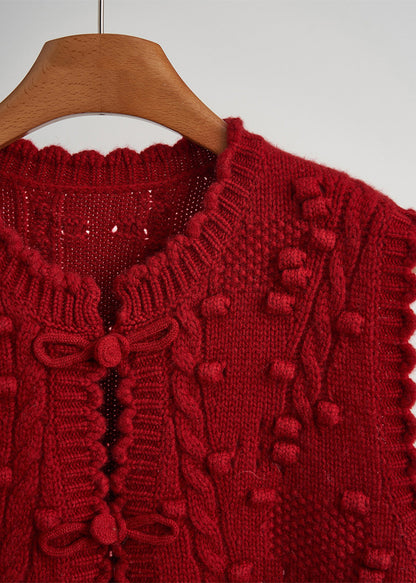 Vintage Mulberry Strickweste mit chinesischen Knöpfen, Frühling