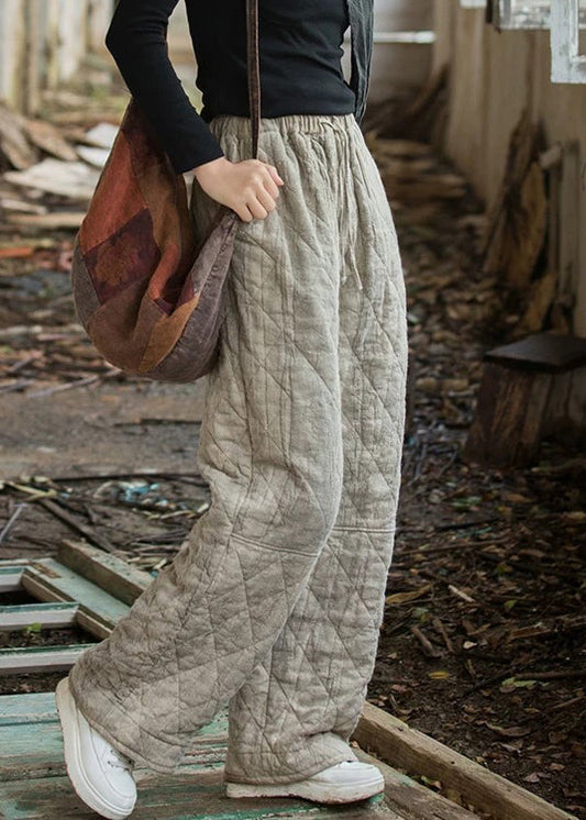 Pantalones rectos vintage de cuadros escoceses con teñido anudado y bolsillos rellenos de algodón
