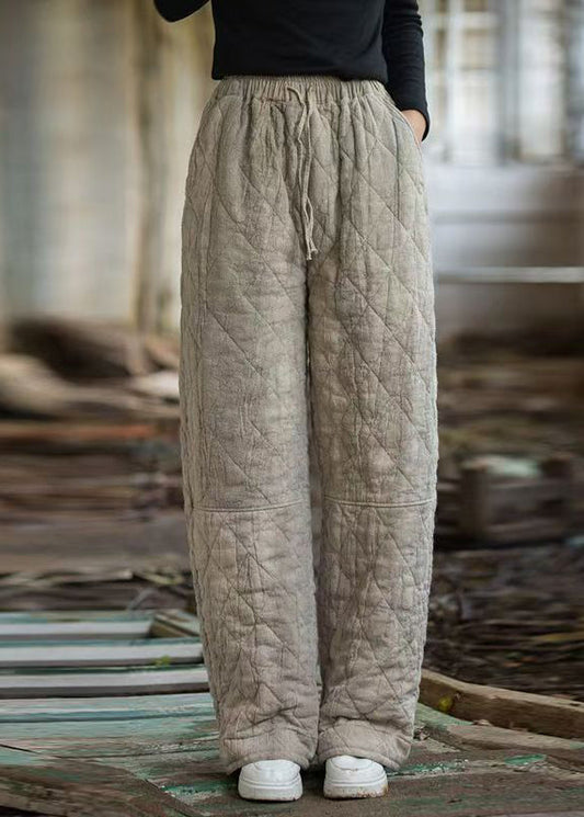 Pantalones rectos vintage de cuadros escoceses con teñido anudado y bolsillos rellenos de algodón