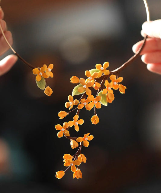 Horquilla vintage de osmanthus de aleación naranja