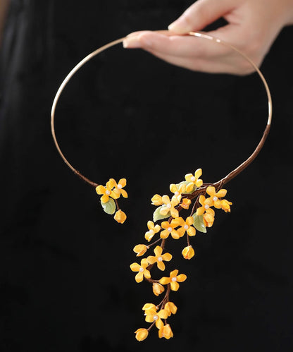 Vintage Orange Alloy Osmanthus Hairpin