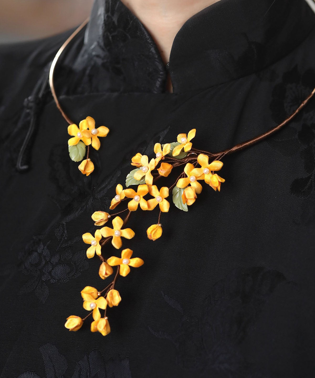 Vintage Orange Alloy Osmanthus Hairpin