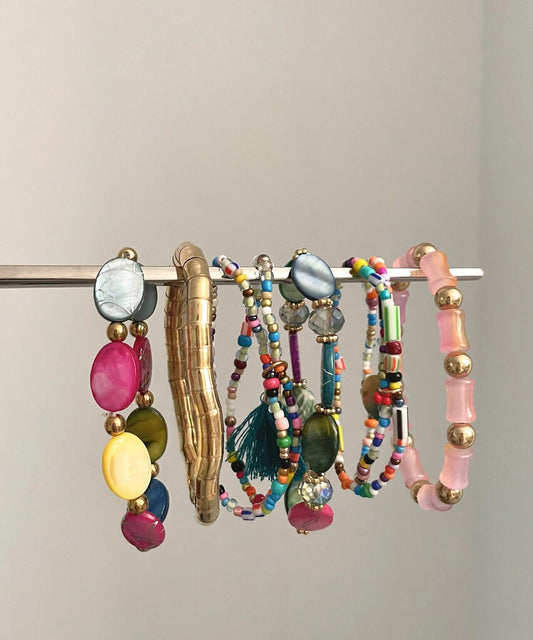 Vintage Regenbogen-Armband-Set mit 8 Perlen