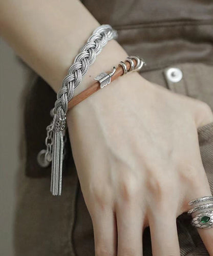 Vintage Seide handgewebt Fried Dough Twist Quaste Charm Armband