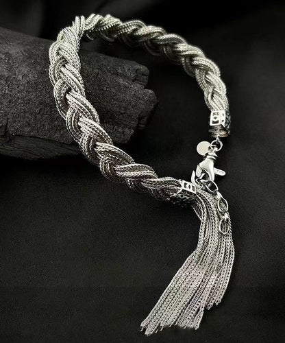 Vintage Seide handgewebt Fried Dough Twist Quaste Charm Armband