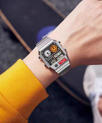 Vintage Silk Stainless Steel Alloy Tempered Glass Men Watches