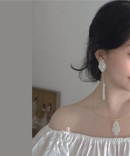 Pendientes colgantes con borlas de urraca de plata de ley y seda vintage