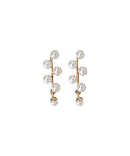 Vintage Weiße Legierung Perlen Ohrstecker