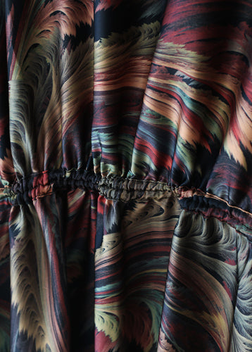 Vintage-Pullover mit Rundhalsausschnitt und Fledermausärmeln, Outfits im Streetstyle, geblümtes Hipster-Chiffonkleid