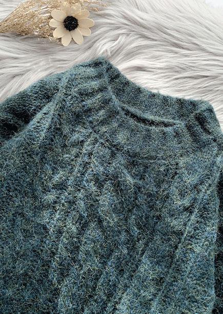 Vintage o neck brown knitwear plussize thick knitted pullover - SooLinen