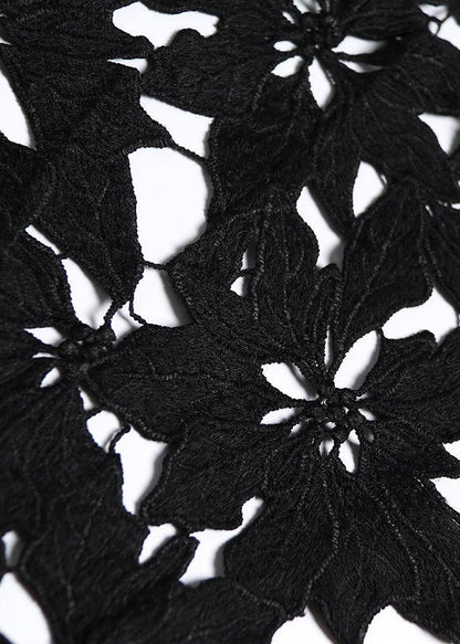 Vivid hollow out cotton dresses Photography black patchwork Maxi Dresses summer - SooLinen