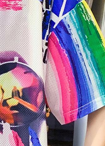 Vivid multi prints Cotton short sleeve Dress - SooLinen