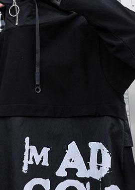 Vivid patchwork cotton Wardrobes Fabrics black prints Dresses fall - SooLinen