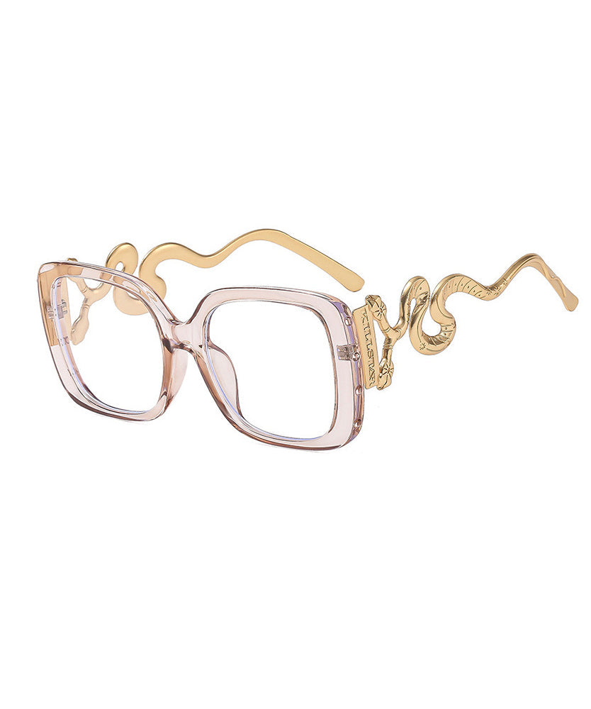 Vogue Black Square Snake Eyeframe Flat Mirror