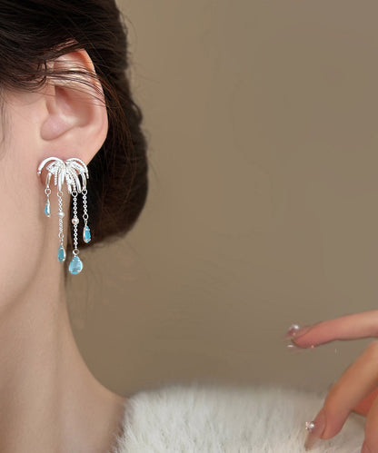 Vogue Blue Copper Alloy Water Drop Fireworks Drop Earrings