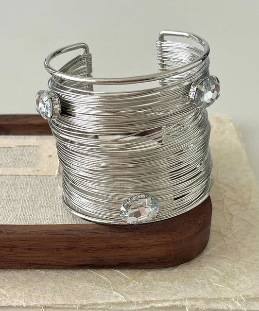 Vogue Gold Sterling Silber vergoldet Zirkon Manschette