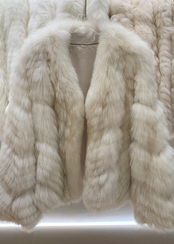 Vogue Khaki V Neck Leather And Fur Coats Winter
