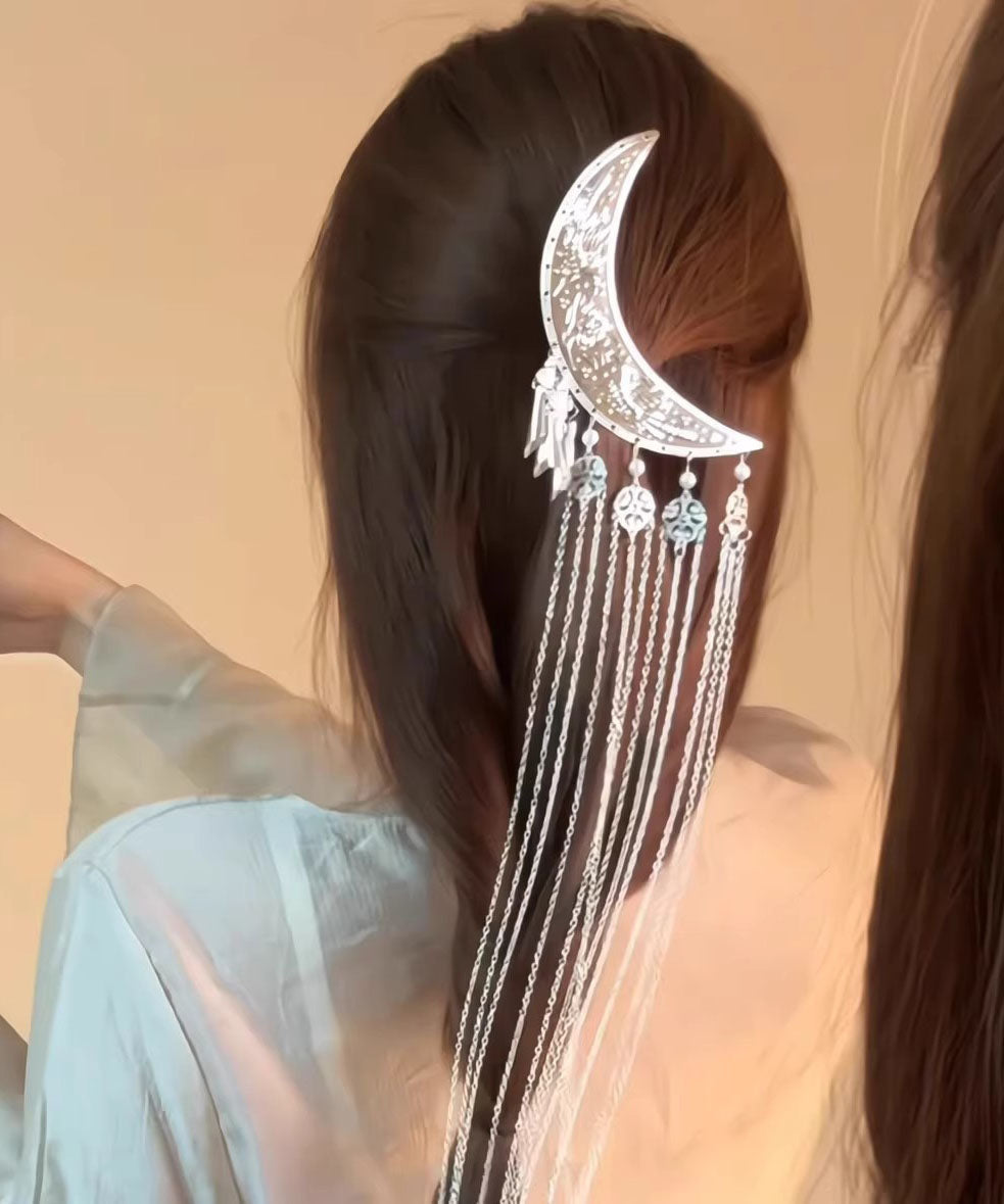 Vogue Haarnadel mit Halbmondquaste aus Seidenlegierung