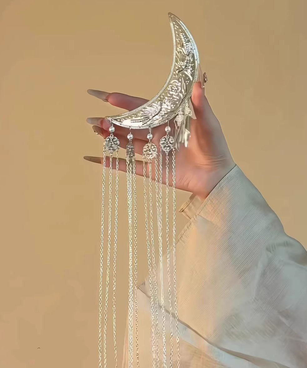 Vogue Haarnadel mit Halbmondquaste aus Seidenlegierung