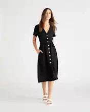 European Linen Midi Dress