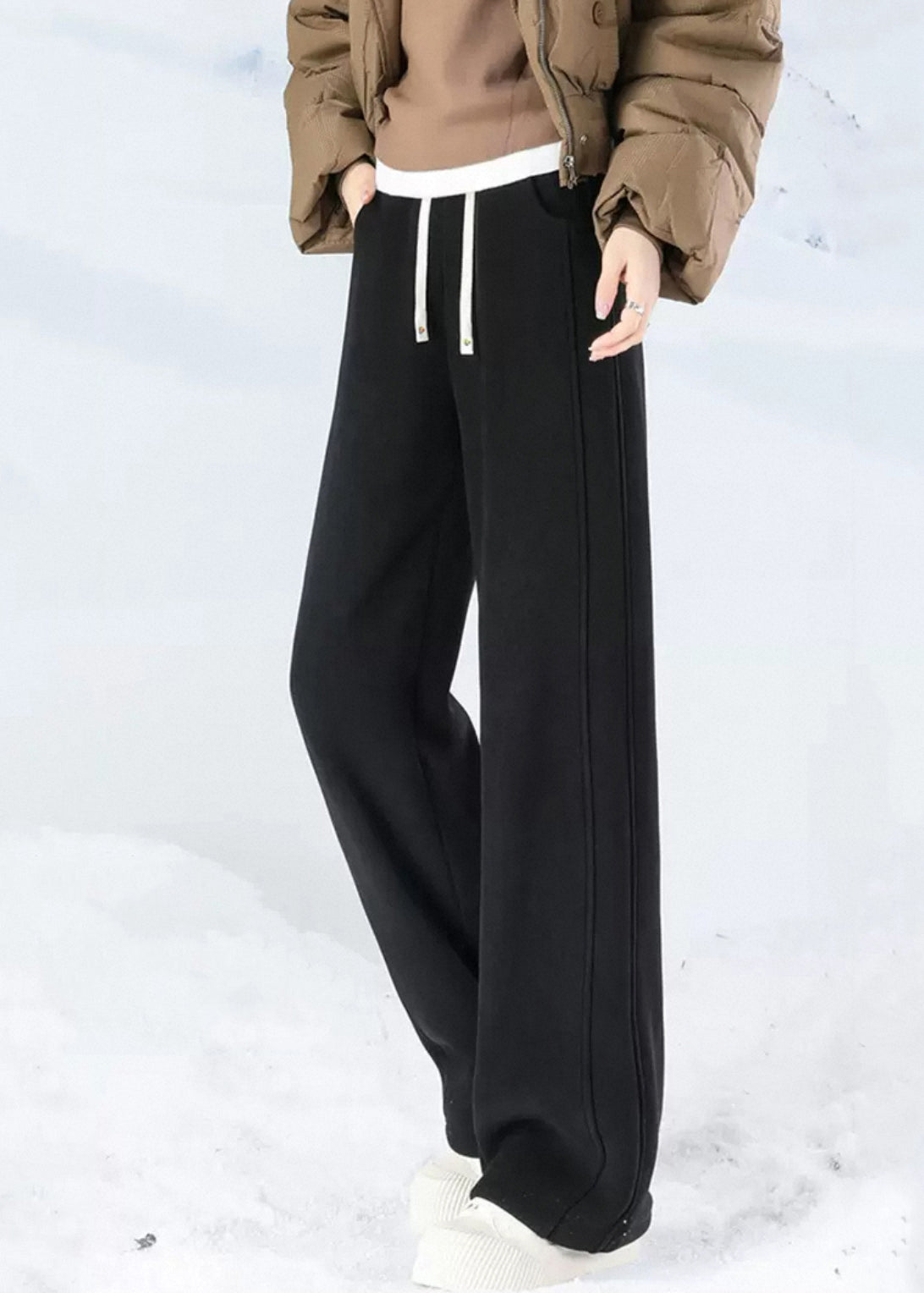 Warme Kaffeetaschen, elastischer Bund, Teddy-Fleecehose, Winter