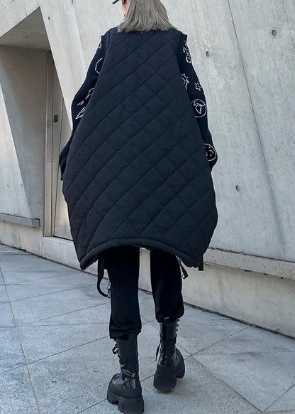 Warm plus size winter outwear green stand collar pockets sleeveless womens parkas - SooLinen