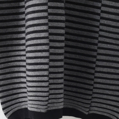 Warme gestreifte Strickkleider lässiger Patchworkpullover lässiger grauer Pullover