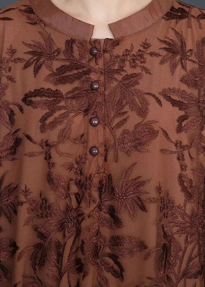 Italienisches schwarzes Jacquard-Spitzenkleid, lässiges Maxikleid für den Frühling