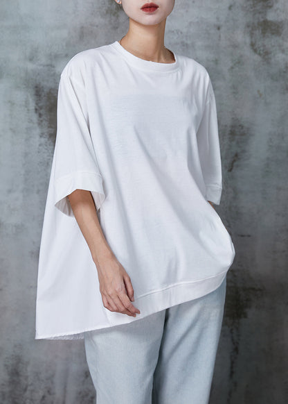Schwarzes Baumwoll-Pullover-Sweatshirt mit übergroßen halben Ärmeln