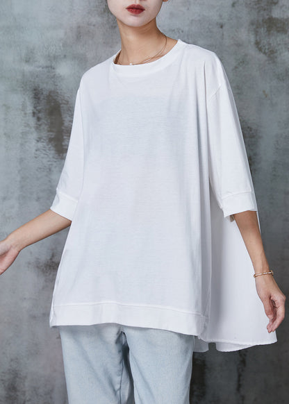 Schwarzes Baumwoll-Pullover-Sweatshirt mit übergroßen halben Ärmeln
