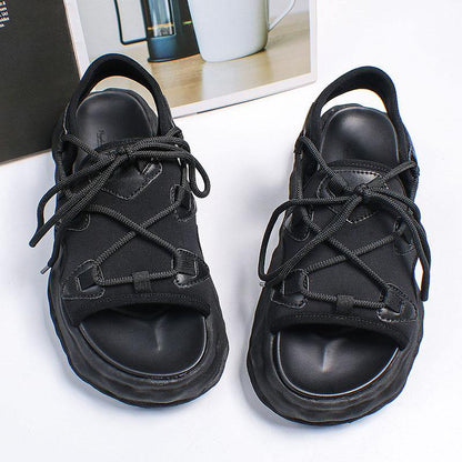 White Faux Leather Walking Sandals Cross Strap Water Sandals - SooLinen