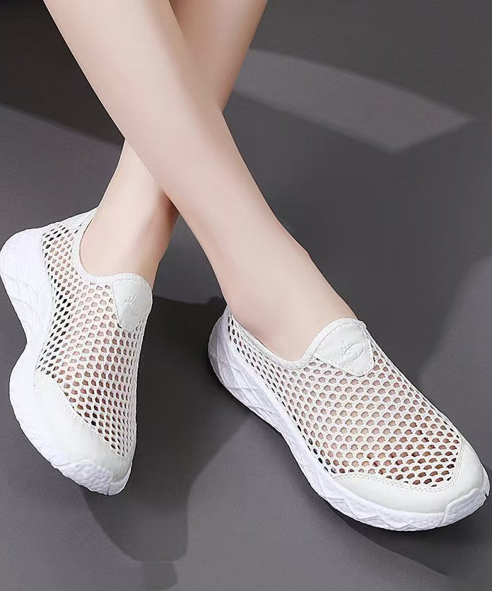 White Flat Feet Shoes Hollow Out Flats