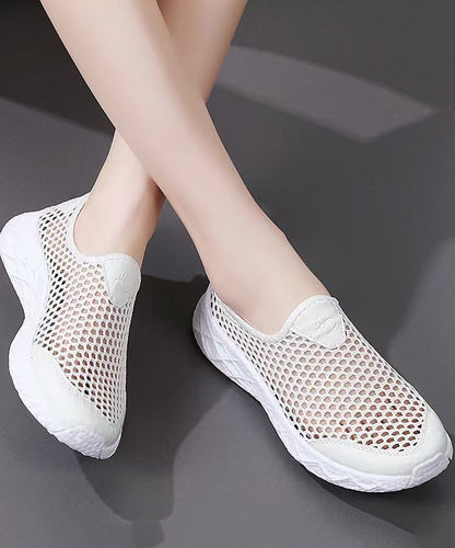 White Flat Feet Shoes Hollow Out Flats
