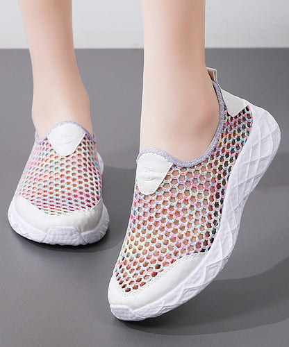 White Flat Feet Shoes Hollow Out Flats