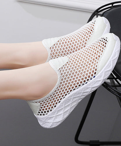 White Flat Feet Shoes Hollow Out Flats