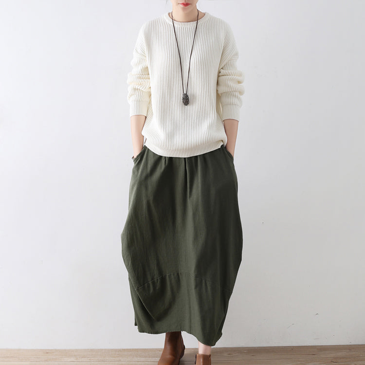 Weiße Baumwollpullover Damen Strickoberteile 2024 Winter kurze Pullover