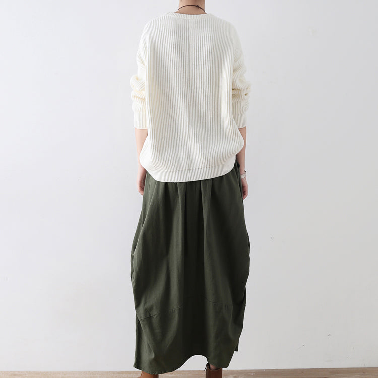 Weiße Baumwollpullover Damen Strickoberteile 2024 Winter kurze Pullover