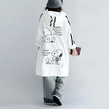 Weiße Hoodies übergroße Damen-Winterkleider in Übergröße, lässiger Pullover