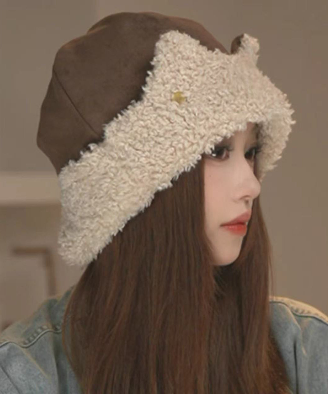 Winter Versatile Coffee Faux Fur Warm Ear Protection Hat