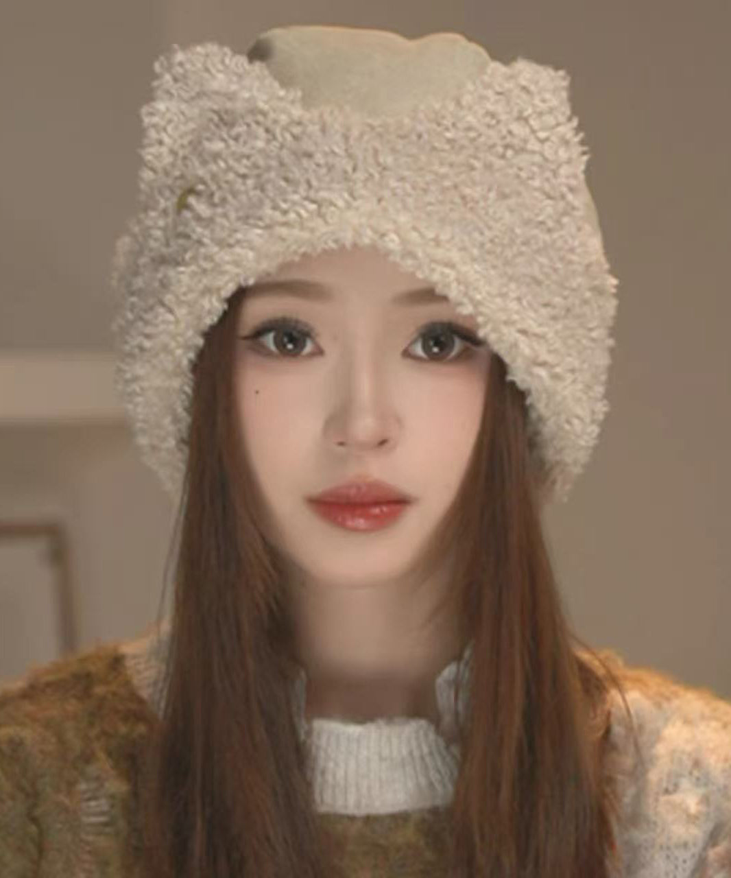 Winter Versatile Coffee Faux Fur Warm Ear Protection Hat