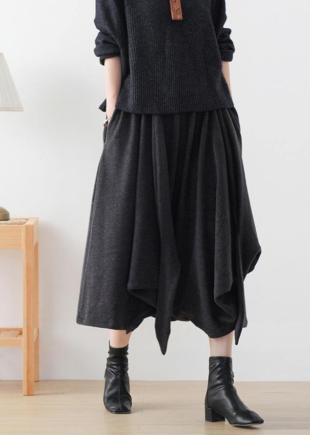 Winter new irregular knitted pants loose large women's crotch pants - SooLinen