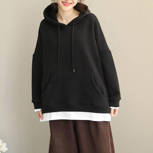 Damen 2018 Neue Casual Thicken Brushed Fleece Loose Tops Q1912