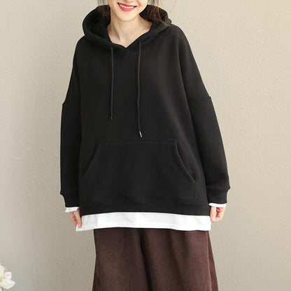 Damen 2018 Neue Casual Thicken Brushed Fleece Loose Tops Q1912